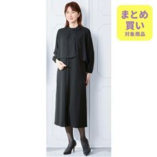 リボンブローチブラックワンピース