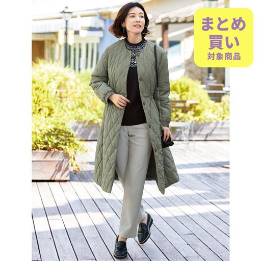 蓄熱保温であったかキルトロングコート