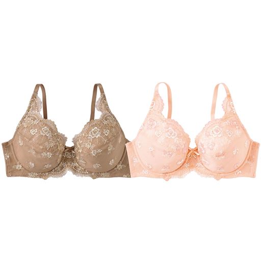 セットD(ベージュ系/コーラル系)色違い2枚組