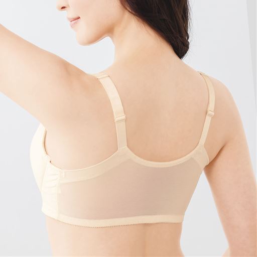 (1)上辺は折り返し仕様でくい込みや段差を軽減。 バックスタイル