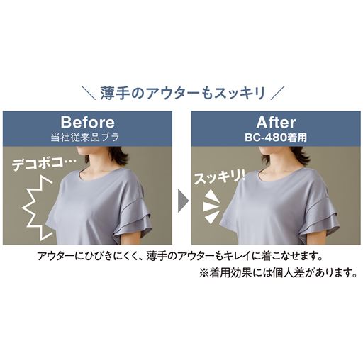 薄手のアウターもすっきり