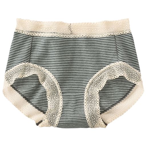 ボーダーA(濃グレー杢×オフホワイト)