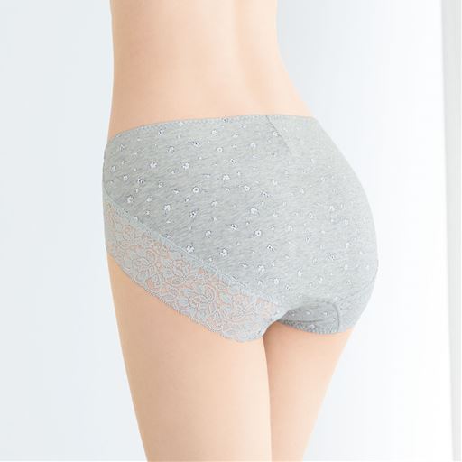 グレーモク(小花柄) バックスタイル