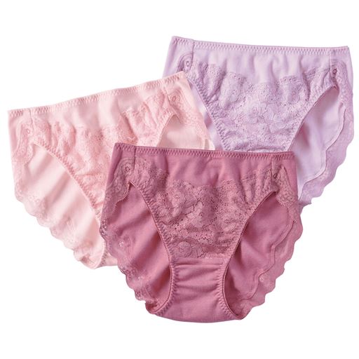 R ピンク系 華やかカラーでフェミニンに 色違い3枚組