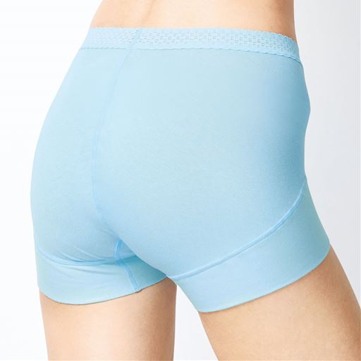 ストレスなしできれいなヒップライン(サックス 同色2枚組 着用例)