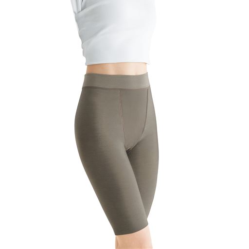 モカ(杢調)フロント<br>ウエストベルトも微起毛で肌当たり柔らか