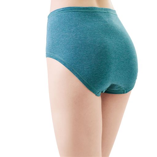 ヒップをすっぽり包みこむ<br><br>ブルー(杢)<br>バックスタイル