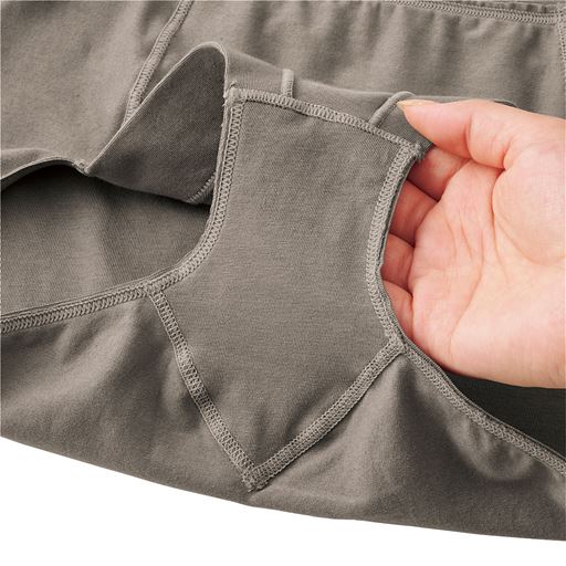 三角マチで立体的に包み込んでどんなに動いてもずり上がりにくい! すっぽり深々と包み込むショーツ 特許取得