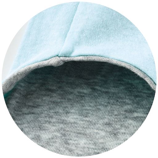 ゴム・縫い代が肌にあたらない 内側にとじこめました。 (はき口・足口部分)