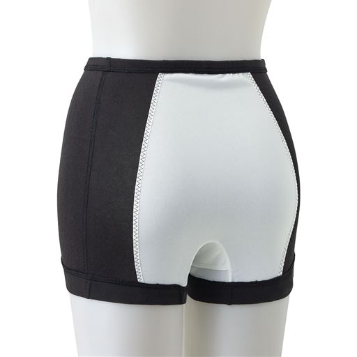 肌側バック (1)前にも後ろにも長い防水布が伝いモレも徹底ガード!