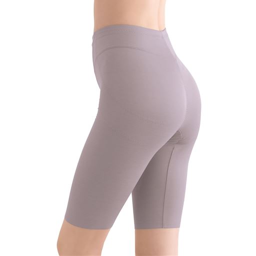 ローズグレー ウエストゴム身生地くるみ仕様 締め付けミディアム (1)ヘム仕様でめくれにくく段差ができにくい