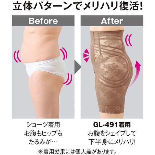 立体パターンでメリハリ復活!<br>※着用効果には個人差があります。