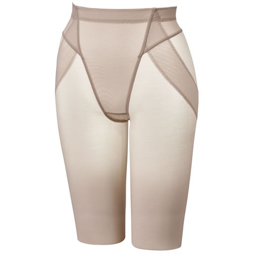 (1)裏当てでお腹をしっかりおさえます(2)折り曲げ幅が広く、ゴムがなくてもしっかり安定