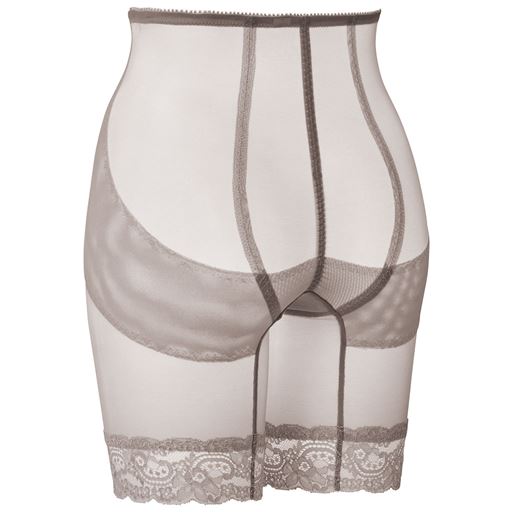 (1)立体パターンで美尻をメイク。(2)裏当ててヒップをぐっと持ち上げる。