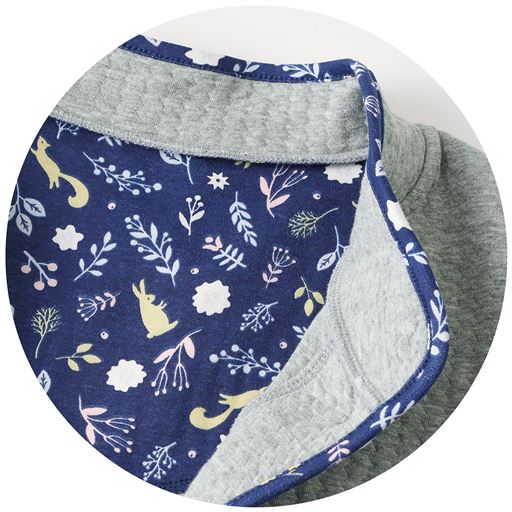 パイピングと背当てはパジャマ(NW-1232)と同柄。