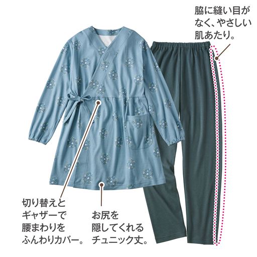 グレイッシュブルー(パンツ:ネイビー)