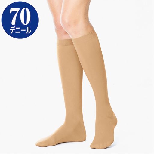 冷えやすい人におすすめのタイツ地。70デニール(同色5足組)<br>ライトベージュ着用例