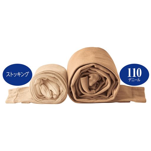 気温に応じて使い分け。※足首丈ストッキング(PR-305)との厚み比較。右側が本品(PK-262)です