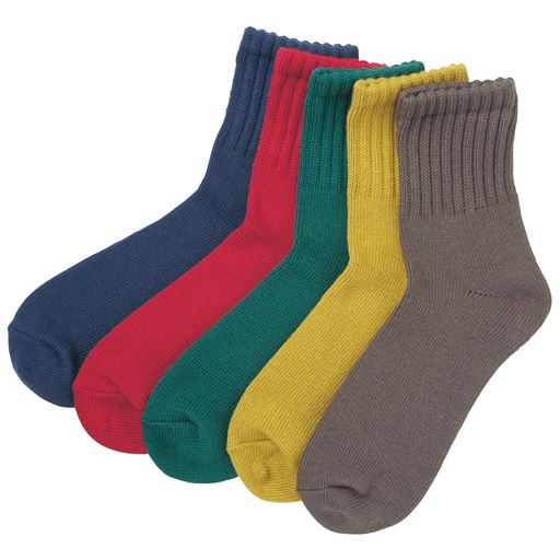 G(ネイビーブルー/レッド/ダークグリーン/マスタード/モカ) 色違い5足組