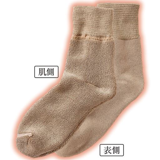 吸湿発熱素材だから薄手でもあたたかく、肌側はマイクロパイルで気持ちいい肌ざわり。※写真の処理はイメージです