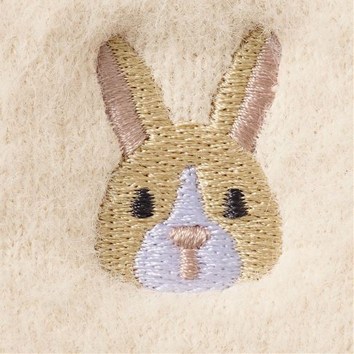 アイボリー(うさぎ)刺しゅう拡大