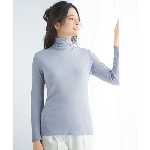 縫い目が肌にあたらない肌にやさしい仕様。綿100%天然素材のぬくもり。 シルバーグレー着用例