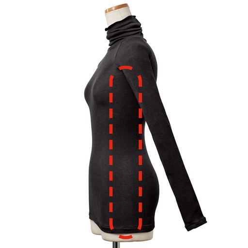 肌あたりがやさしい 脇に縫い目がないからすっきり快適。