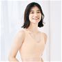 ゴムもぬい目もゼロ。綿混でさわやかな着心地の100%シームレスブラ<br>クラウディピーチ 着用例