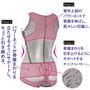 【Point 1】パワーネットが骨盤まわりを立たせるようにサポートし、キュッと引き締める。【Point 2】背中上部のパワーネットで背筋を伸ばし、若々しい印象に。【Point 3】骨盤まわりを引き上げるようにサポートする オリジナルパターン。