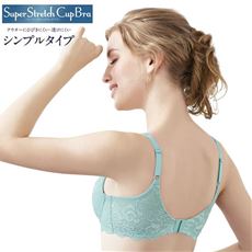 背中すっきり快適フィットブラ(スーパーストレッチカップブラ)(ソフトワイヤー入り・3/4モールドカップ)