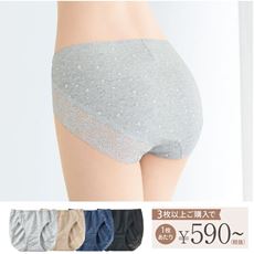 響きにくい綿混ストレッチレーシィショーツ(デイリーヒップス&reg;)(綿混ストレッチ・はきこみ丈浅め)