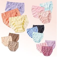 綿100%レーシィショーツ・色違い3枚組(はきこみ丈浅め)