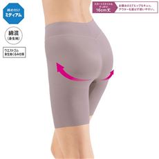 美シルエット 綿混ロングガードル(ミディアムタイプ・股下約16cm・ウエストゴム身生地くるみ仕様)