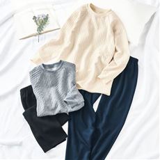 ぽこぽこが可愛いジャカード素材のルームウェア