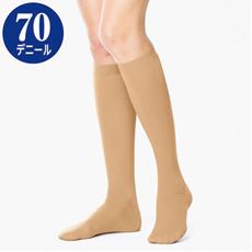 ハイソックス丈タイツ・70デニール・同色5足組(抗菌防臭・日本製)