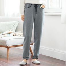 足口リブ付き裏起毛ゆったりルームパンツ