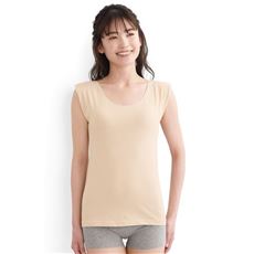 肩パッド付ノースリーブインナー(取外し可能・綿混)