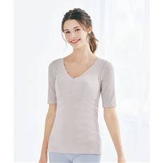 ソフトカップ付5分袖(綿100%素材)