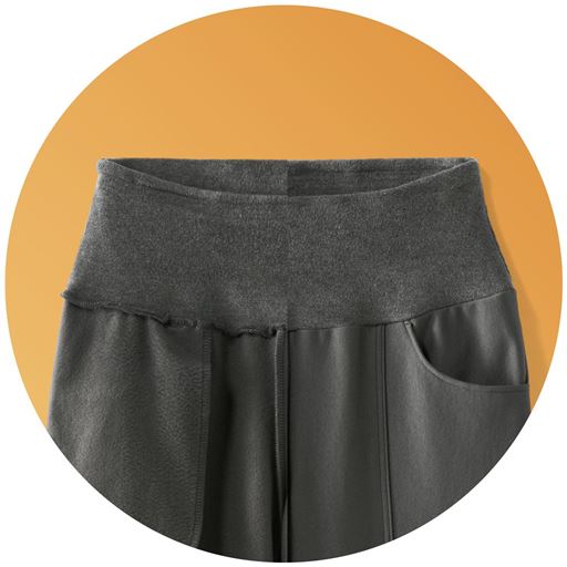 肌側 表側<br>おなか部分は吸湿発熱素材であったか