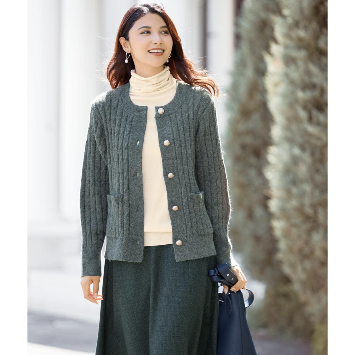 yonfa ニットケーブルカーディガン yonfa ニットケーブルカーディガン