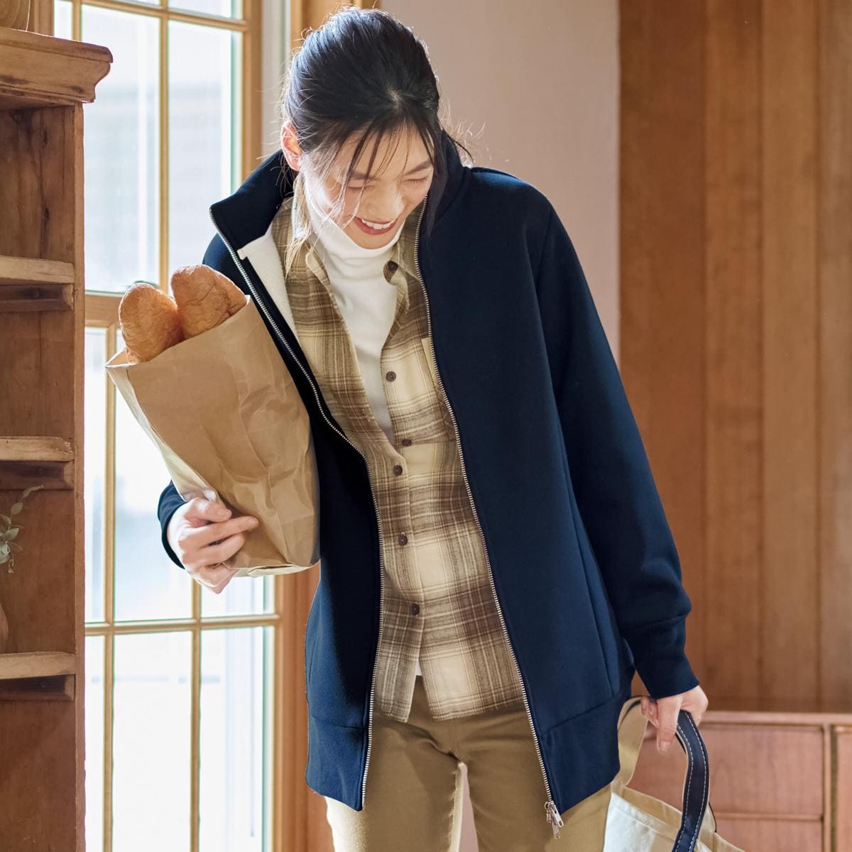 すっきり見えボアロングカーディガン - ファッション通販ならセシール