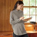 ラウンドヘムタートルネック長袖Ｔシャツ