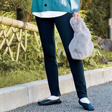 あったか裏シャギー ニットデニムスリムパンツ(スマートニットジーンズ)(全方向ストレッチ・UVカット・4レングス・節電対策)