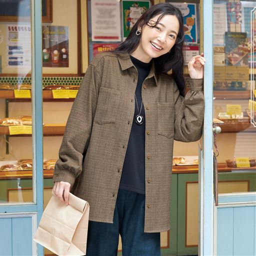 ぬくもり両面起毛シャツジャケット