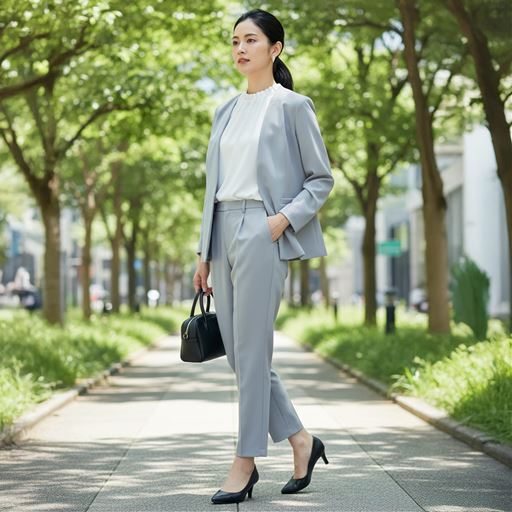 ライトグレー コーディネート例