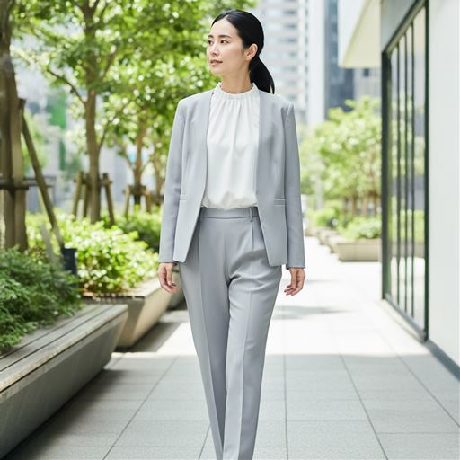 ライトグレーコーディネート例