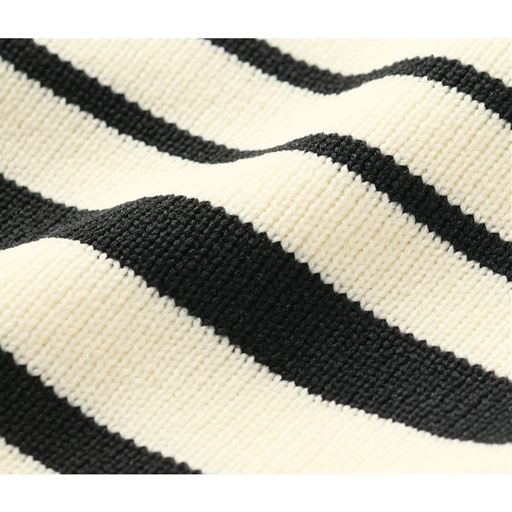 ボーダーA(アイボリー×ブラック) 生地拡大