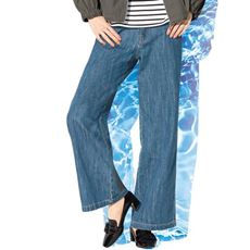 甘撚り素材でやわらかな着心地ワイドデニムパンツ(KUROKI・綿100%・生地日本製・洗濯機OK)