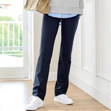 ハイテンション ストレートパンツ/ぐ～んと伸びて膝も出にくい(美脚パンツ・全方向ストレッチ・洗濯機OK・日本製生地・UVカット)