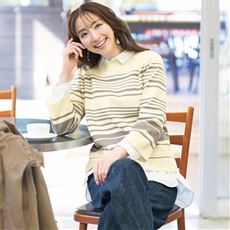 マルチボーダーニットプルオーバー